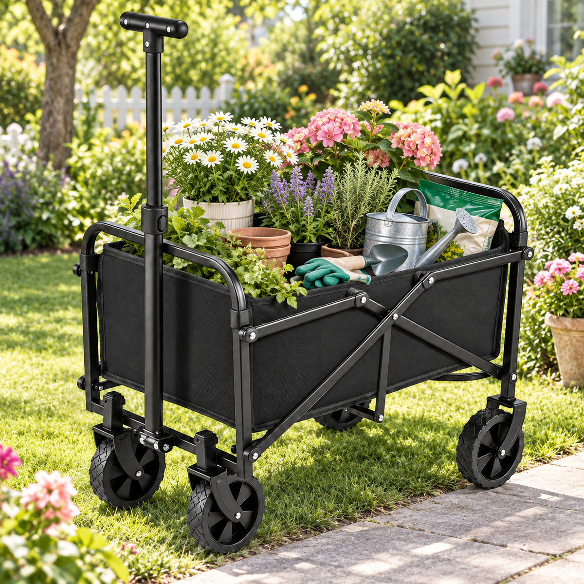 🌿 Garden Wagon | Steel Frame | Outdoor Work | Gardeners | Folding Utility