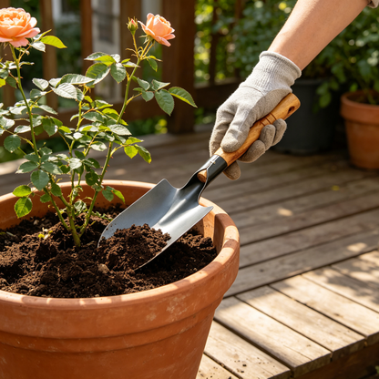 🌱 Premium Garden Trowel | Steel Blade & Wooden Handle