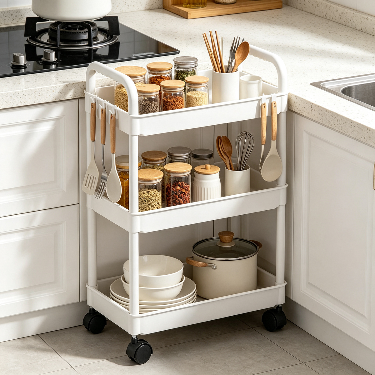 🛒 Rolling Storage Cart | Multi-Level Organizer