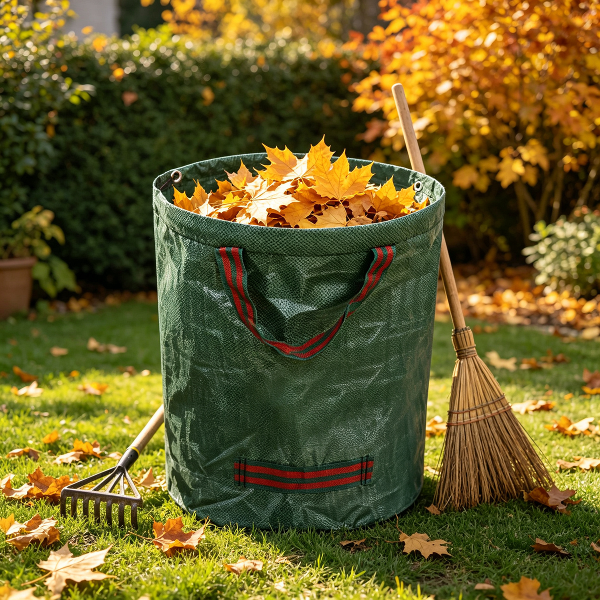 🍂 Heavy Duty Garden Leaf Bag | Large Reusable Yard Waste Collection Bag