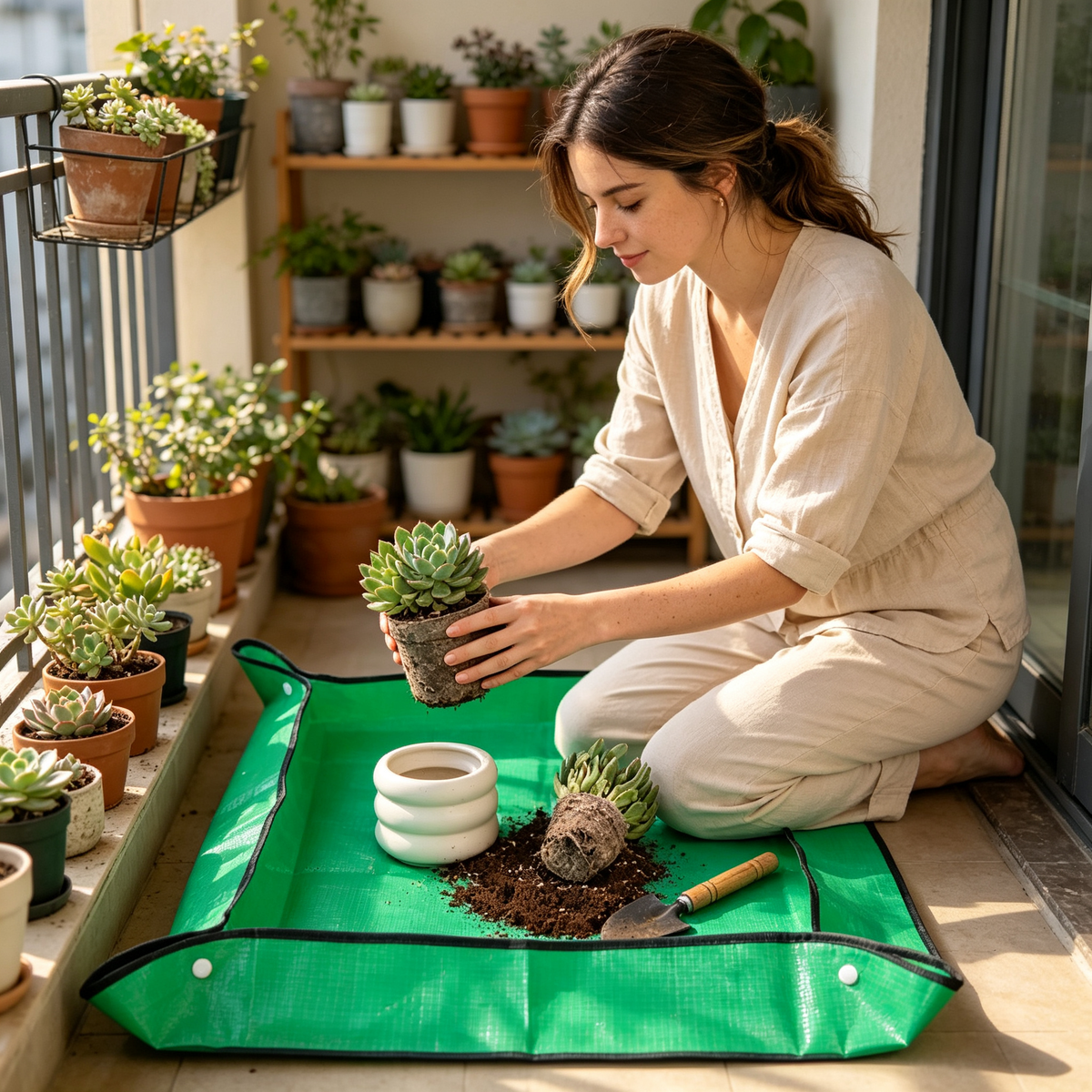🌱 Garden Repotting Mat | Mess-Free Planting Pad