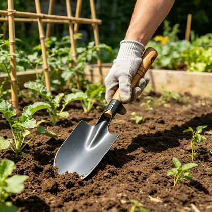 🌱 Premium Garden Trowel | Steel Blade & Wooden Handle