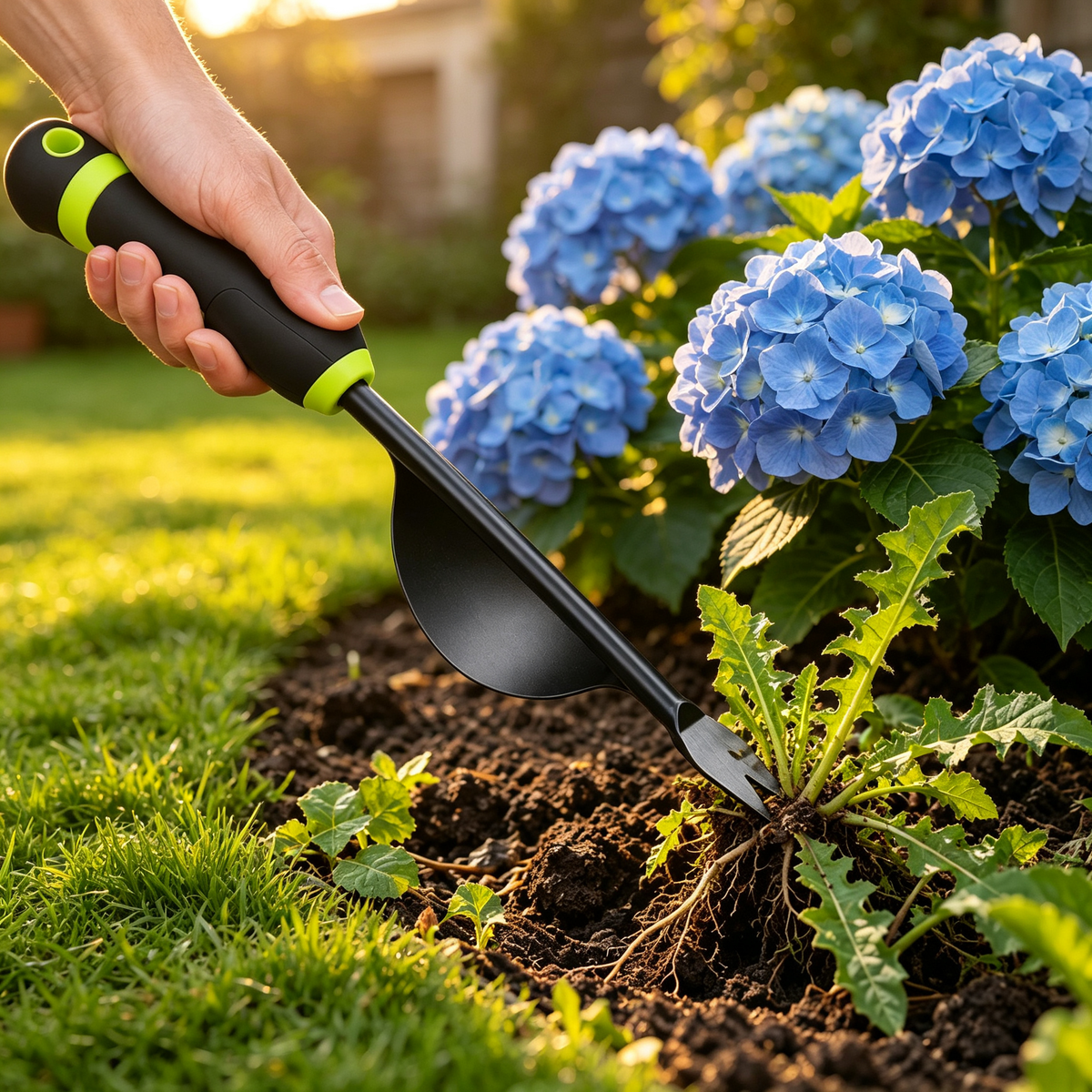 🌱 3-in-1 Garden Weeding Tool | Heavy Duty Metal Design | Soil Loosening & Root Removal